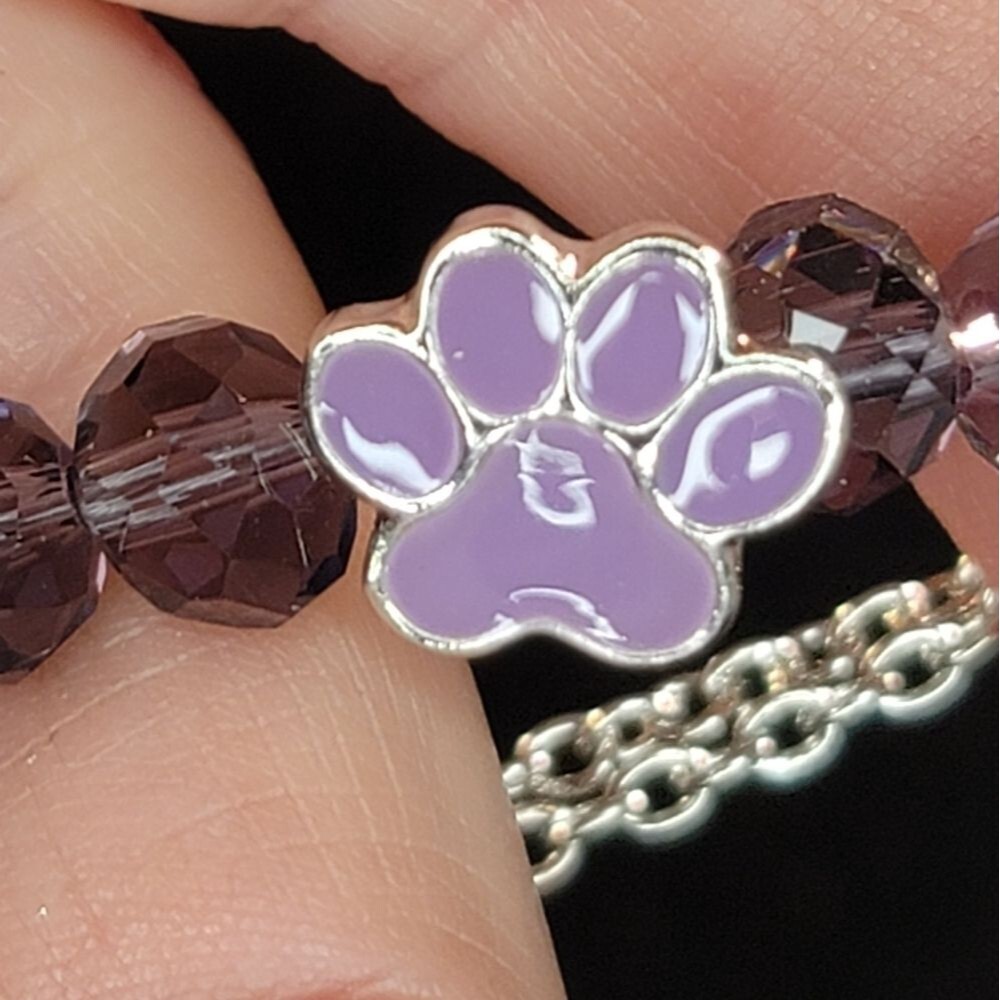 0270. Kitty Cat Lovers ~ This Bracelet ❤️  is For YOU!! Sweet Enamal Paw 🐾 - Picture 2 of 8